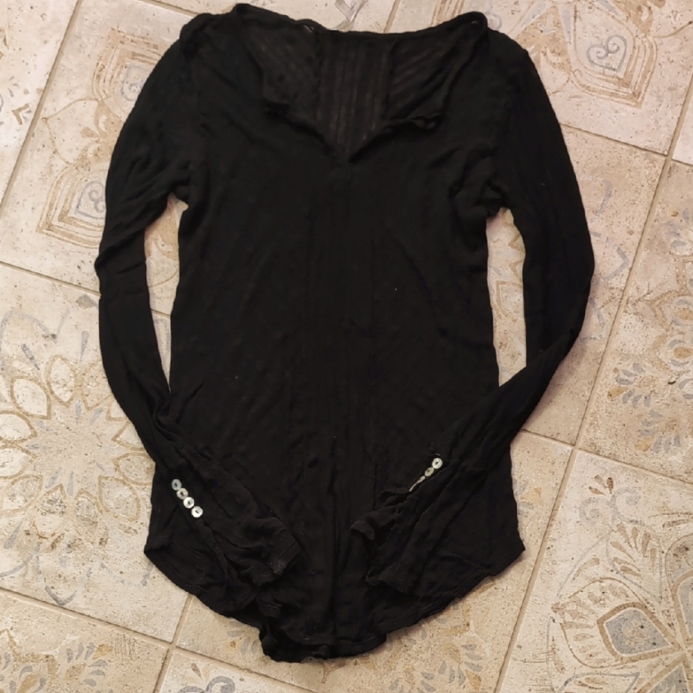 Laila Jayde Sheer Elegant Black Women's Top- Small